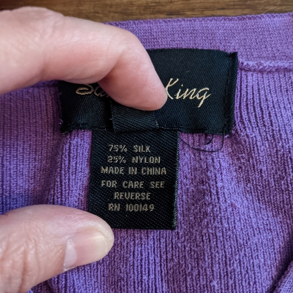 Sandra King Silk Cropped Cardigan Sweater - Picture 3 of 8